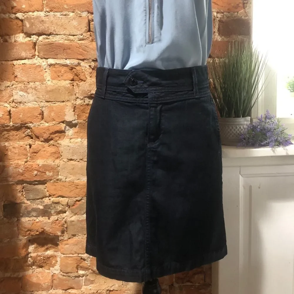 AG ADRIANO GOLDSCHMIED PEONY SKIRT WOMENS SZ 27 100% PIMA COTTON DARK WASH DENIM